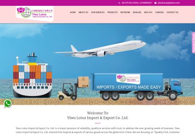 yiwu lotus china based export company website designed by active media 9 in paschim vihar
