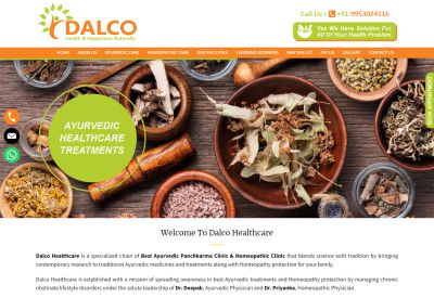 dalco healthcare ayurvedic treatments, panchakarma, homeopathy clinic website