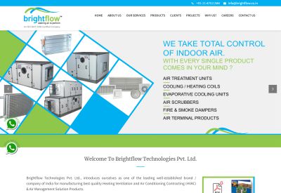 brightflow hvac, centralized air conditioning, air scrubbers, wet scrubbers manufacturer website